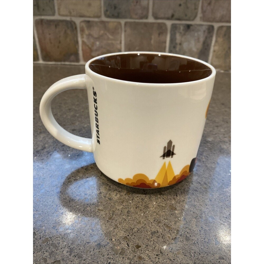 Houston Cityscape Ceramic Mug - White with Brown and Yellow Accent - Picture 2 of 5